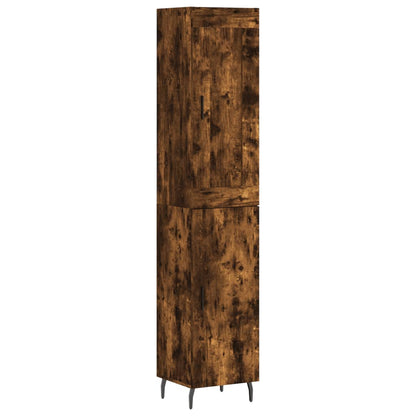 Hoge Kast 34,5X34X180 Cm Bewerkt Hout Kleurig Gerookt eiken
