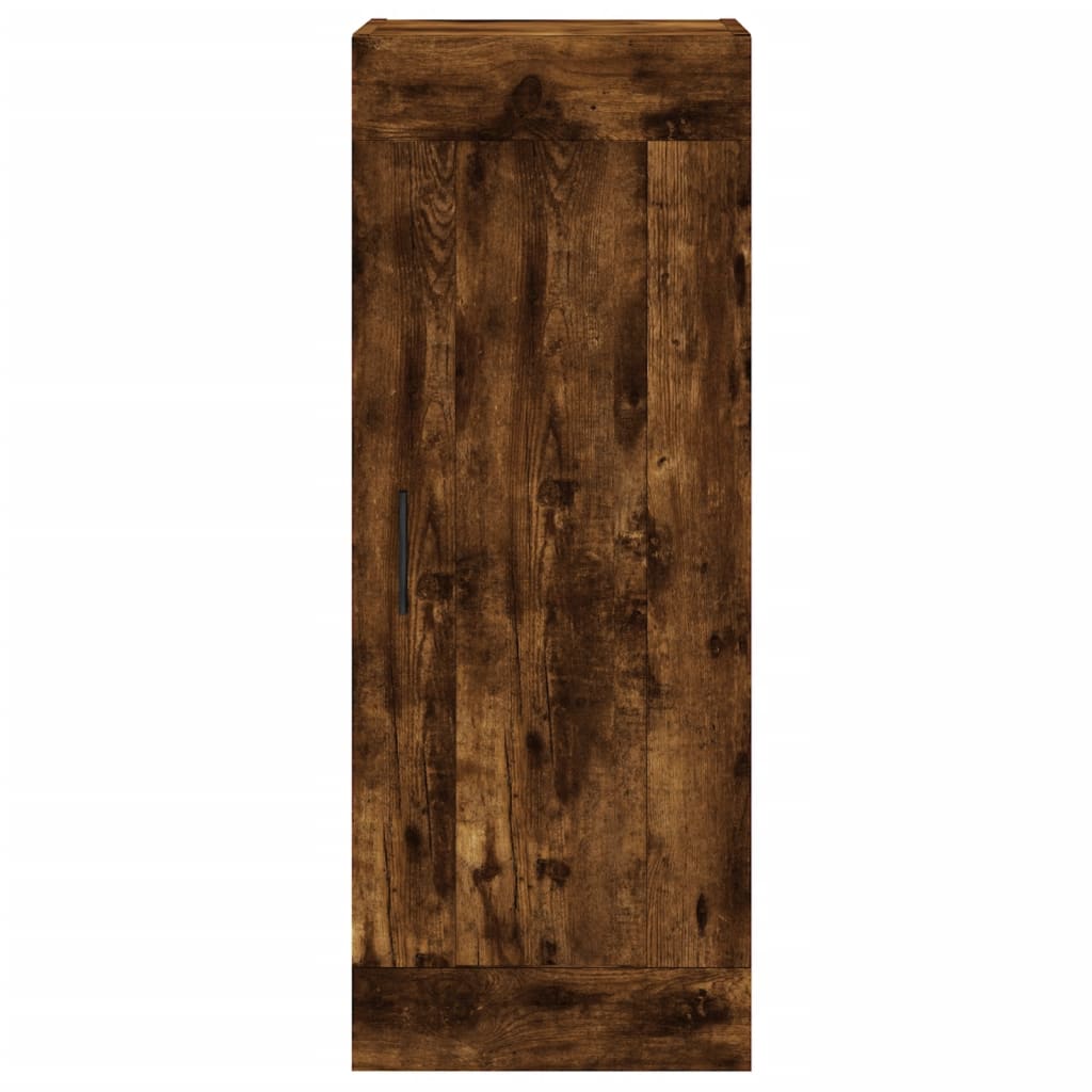 Hoge Kast 34,5X34X180 Cm Bewerkt Hout Kleurig Gerookt eiken