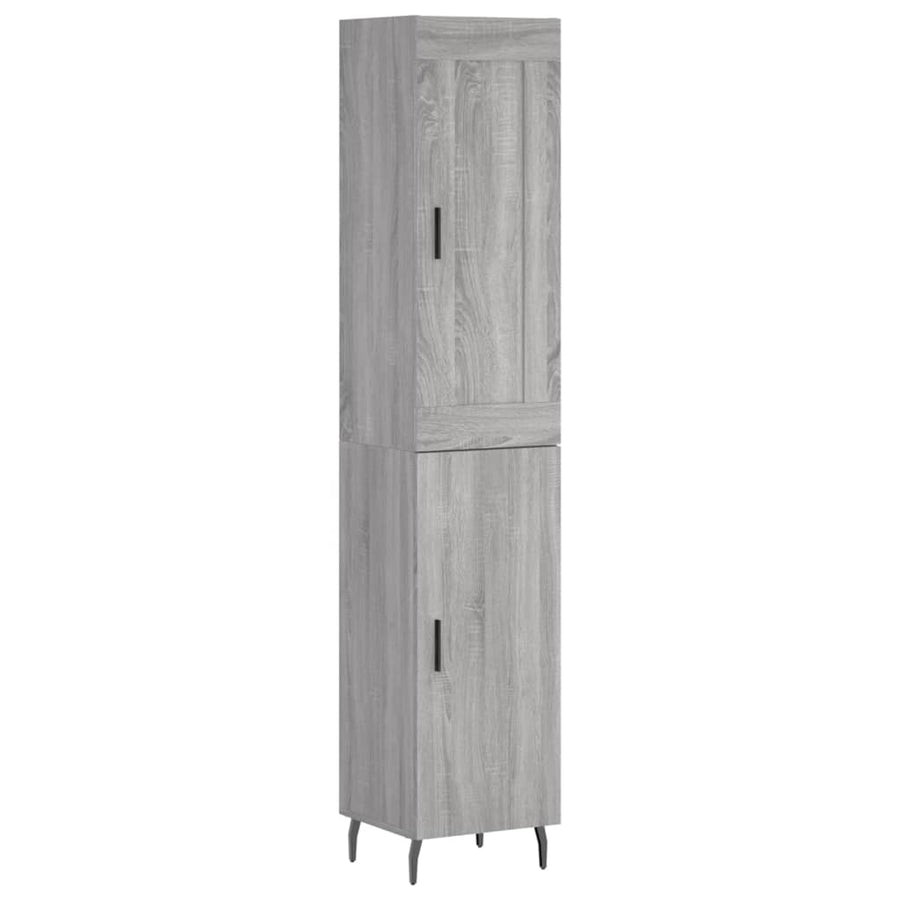 Hoge Kast 34,5X34X180 Cm Bewerkt Hout Grijs Sonoma Eikenkleurig