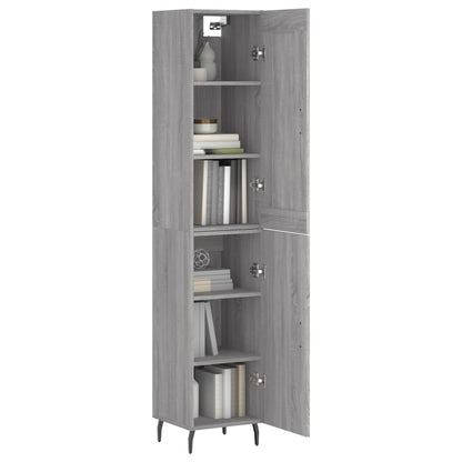 Hoge Kast 34,5X34X180 Cm Bewerkt Hout Grijs Sonoma Eikenkleurig