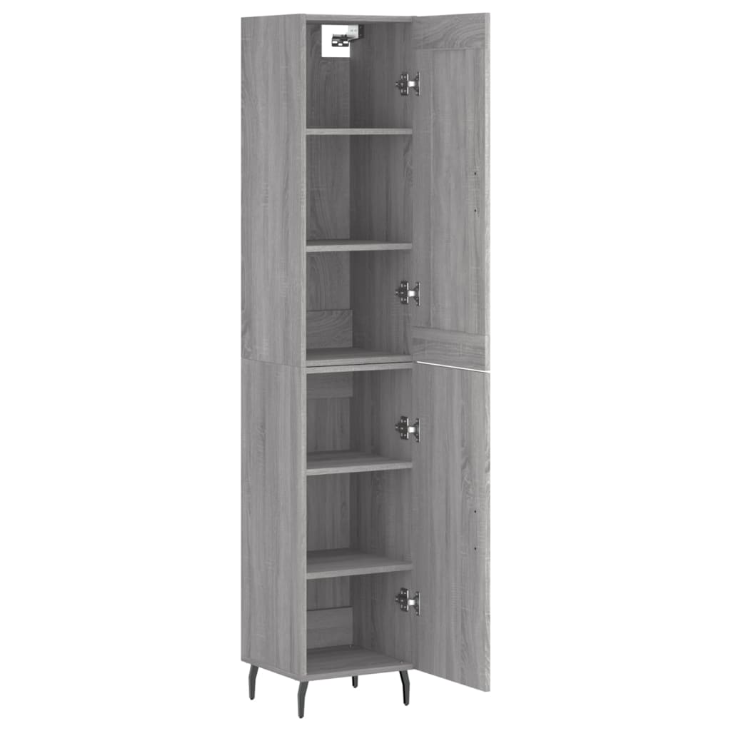 Hoge Kast 34,5X34X180 Cm Bewerkt Hout Grijs Sonoma Eikenkleurig