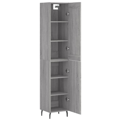 Hoge Kast 34,5X34X180 Cm Bewerkt Hout Grijs Sonoma Eikenkleurig