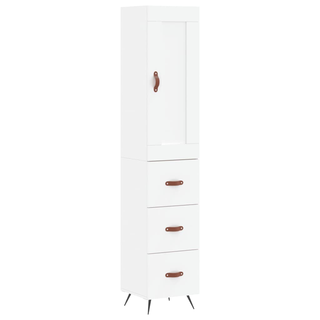 Hoge Kast 34,5X34X180 Cm Bewerkt Hout Wit
