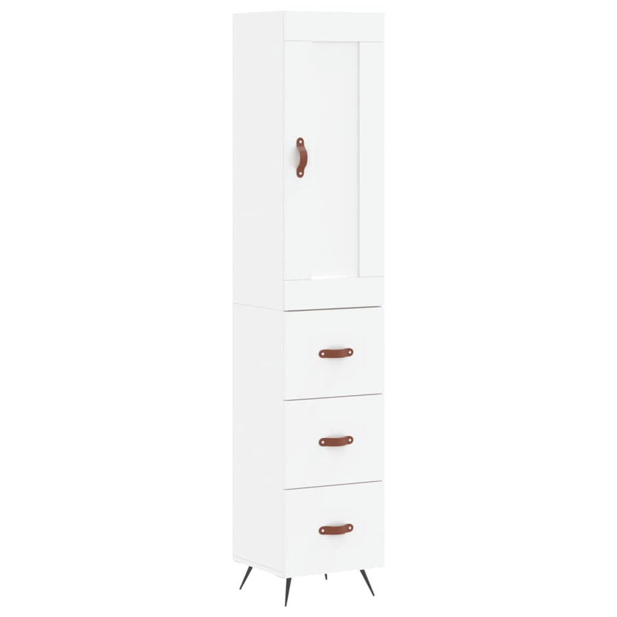 Hoge Kast 34,5X34X180 Cm Bewerkt Hout Wit