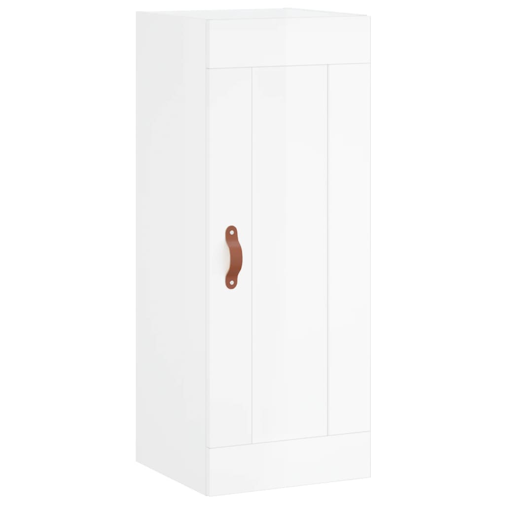 Hoge Kast 34,5X34X180 Cm Bewerkt Hout Hoogglans Wit