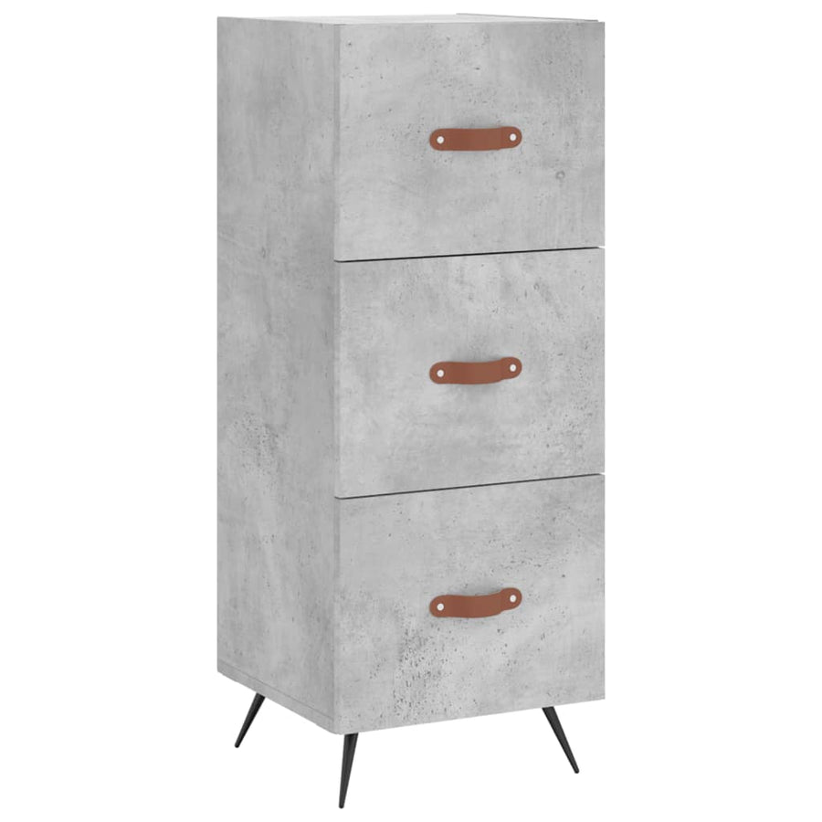 Hoge Kast 34,5X34X180 Cm Bewerkt Hout Betongrijs