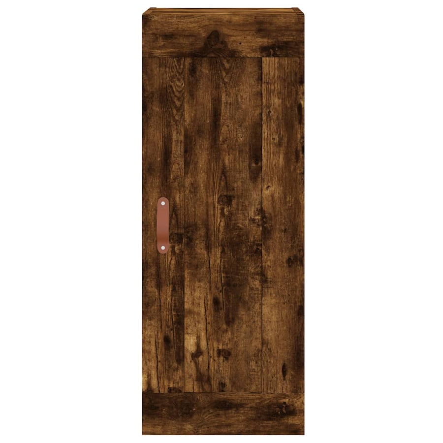 Hoge Kast 34,5X34X180 Cm Bewerkt Hout Kleurig Gerookt eiken