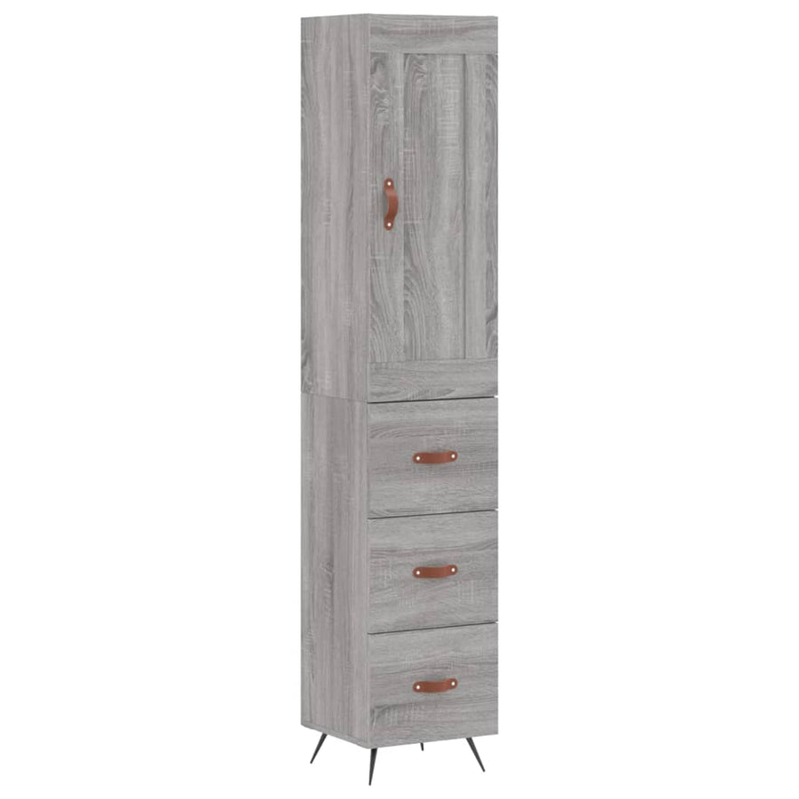 Hoge Kast 34,5X34X180 Cm Bewerkt Hout Grijs Sonoma Eikenkleurig