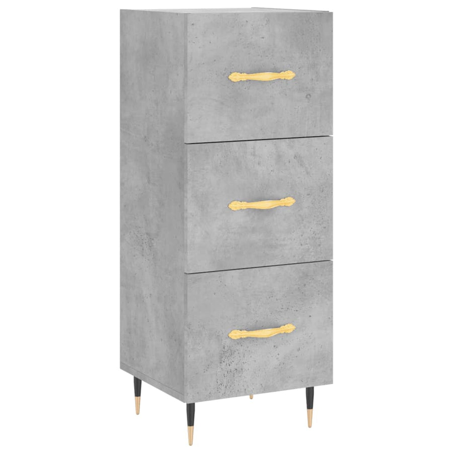 Hoge Kast 34,5X34X180 Cm Bewerkt Hout Betongrijs