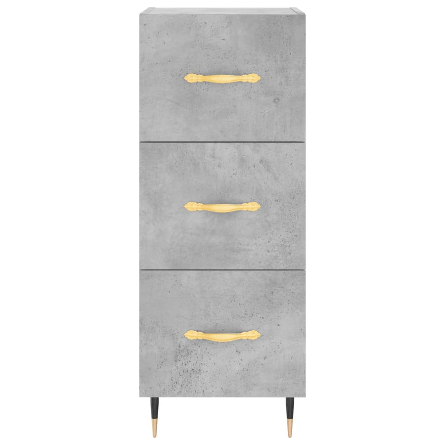 Hoge Kast 34,5X34X180 Cm Bewerkt Hout Betongrijs