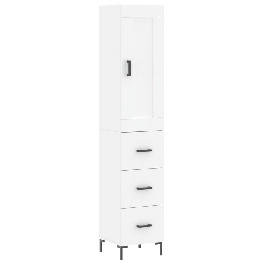 Hoge Kast 34,5X34X180 Cm Bewerkt Hout Wit