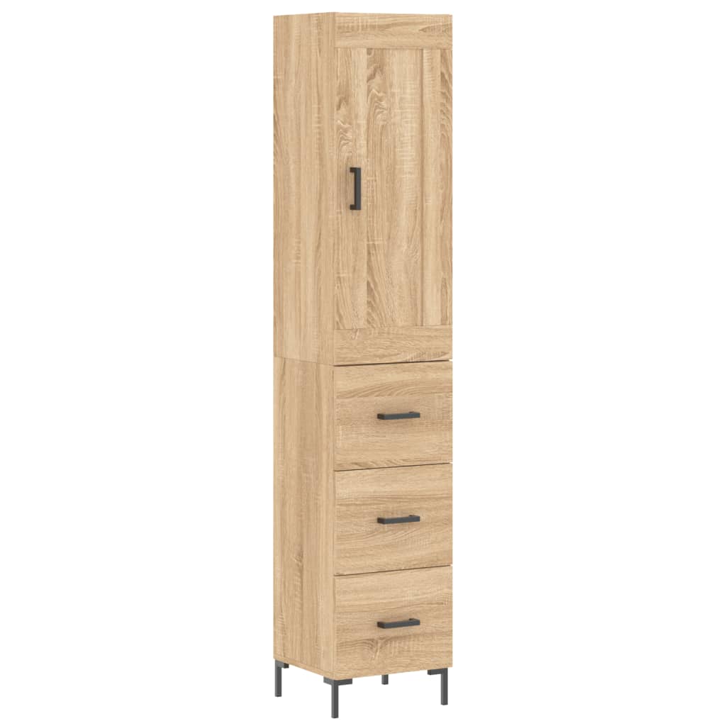Hoge Kast 34,5X34X180 Cm Bewerkt Hout Sonoma Eikenkleurig