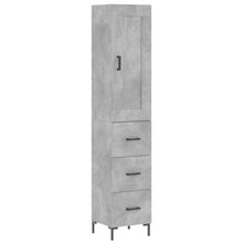 Hoge kast 34,5x34x180 cm bewerkt hout betongrijs