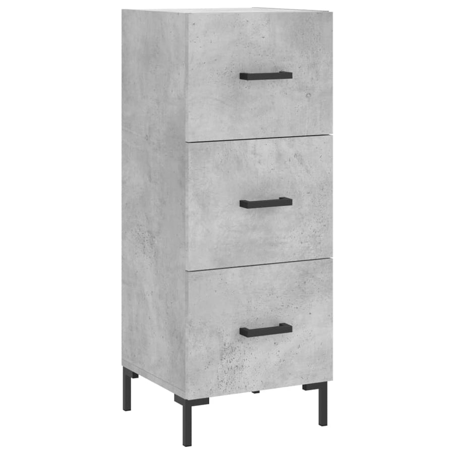 Hoge kast 34,5x34x180 cm bewerkt hout betongrijs