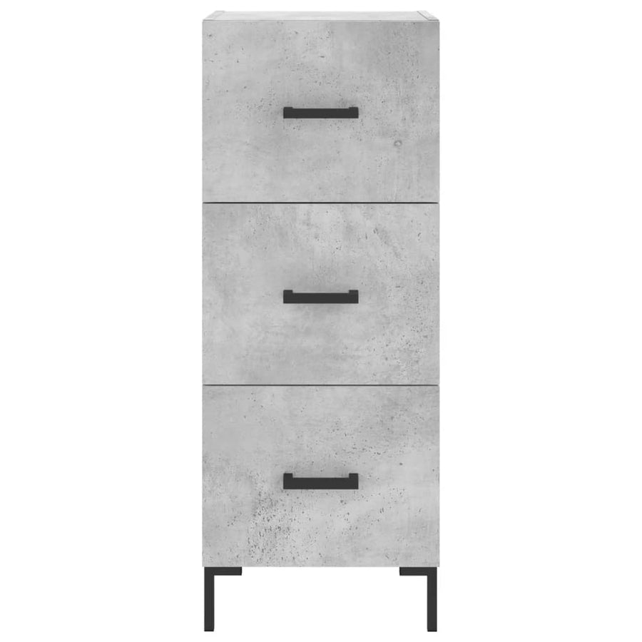 Hoge kast 34,5x34x180 cm bewerkt hout betongrijs