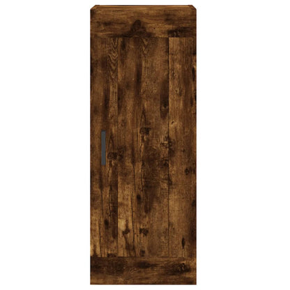 Hoge Kast 34,5X34X180 Cm Bewerkt Hout Gerookt Eikenkleurig