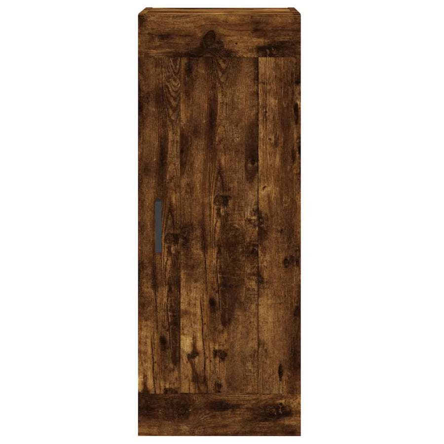 Hoge Kast 34,5X34X180 Cm Bewerkt Hout Gerookt Eikenkleurig