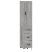 Hoge Kast 34,5X34X180 Cm Bewerkt Hout Eikenkleurig Grijs sonoma