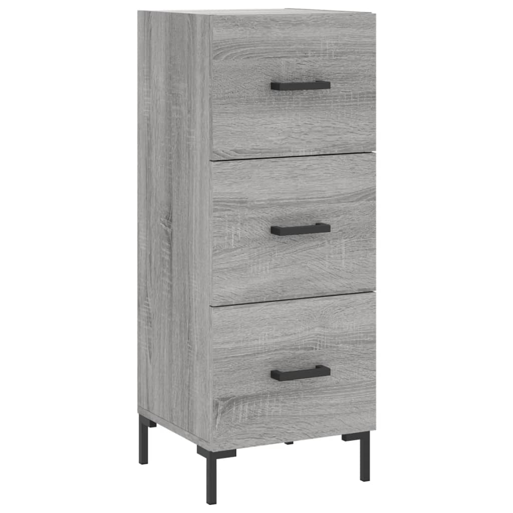 Hoge Kast 34,5X34X180 Cm Bewerkt Hout Eikenkleurig Grijs sonoma