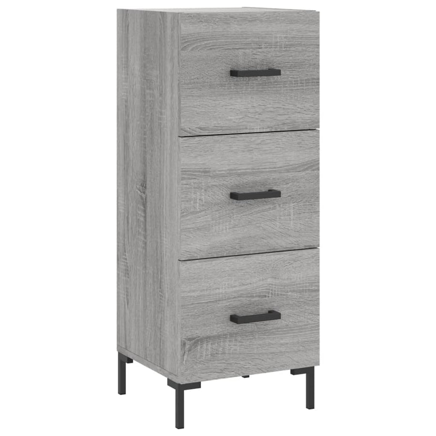 Hoge Kast 34,5X34X180 Cm Bewerkt Hout Eikenkleurig Grijs sonoma