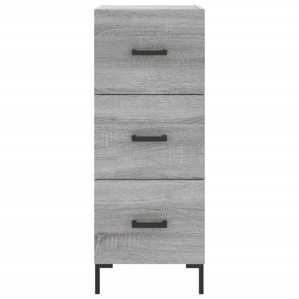 Hoge Kast 34,5X34X180 Cm Bewerkt Hout Eikenkleurig Grijs sonoma