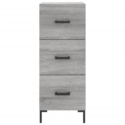 Hoge Kast 34,5X34X180 Cm Bewerkt Hout Eikenkleurig Grijs sonoma