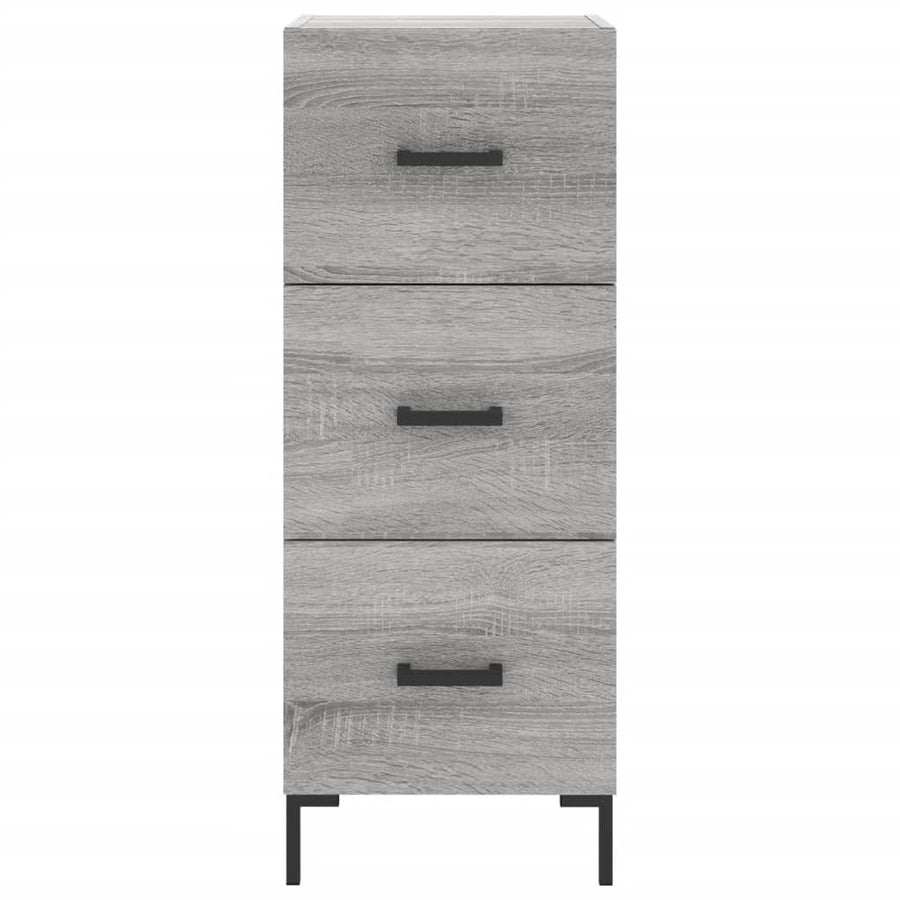 Hoge Kast 34,5X34X180 Cm Bewerkt Hout Eikenkleurig Grijs sonoma