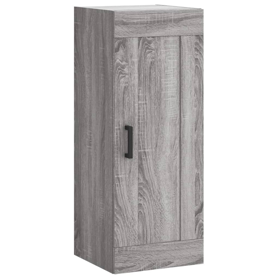 Hoge Kast 34,5X34X180 Cm Bewerkt Hout Eikenkleurig Grijs sonoma