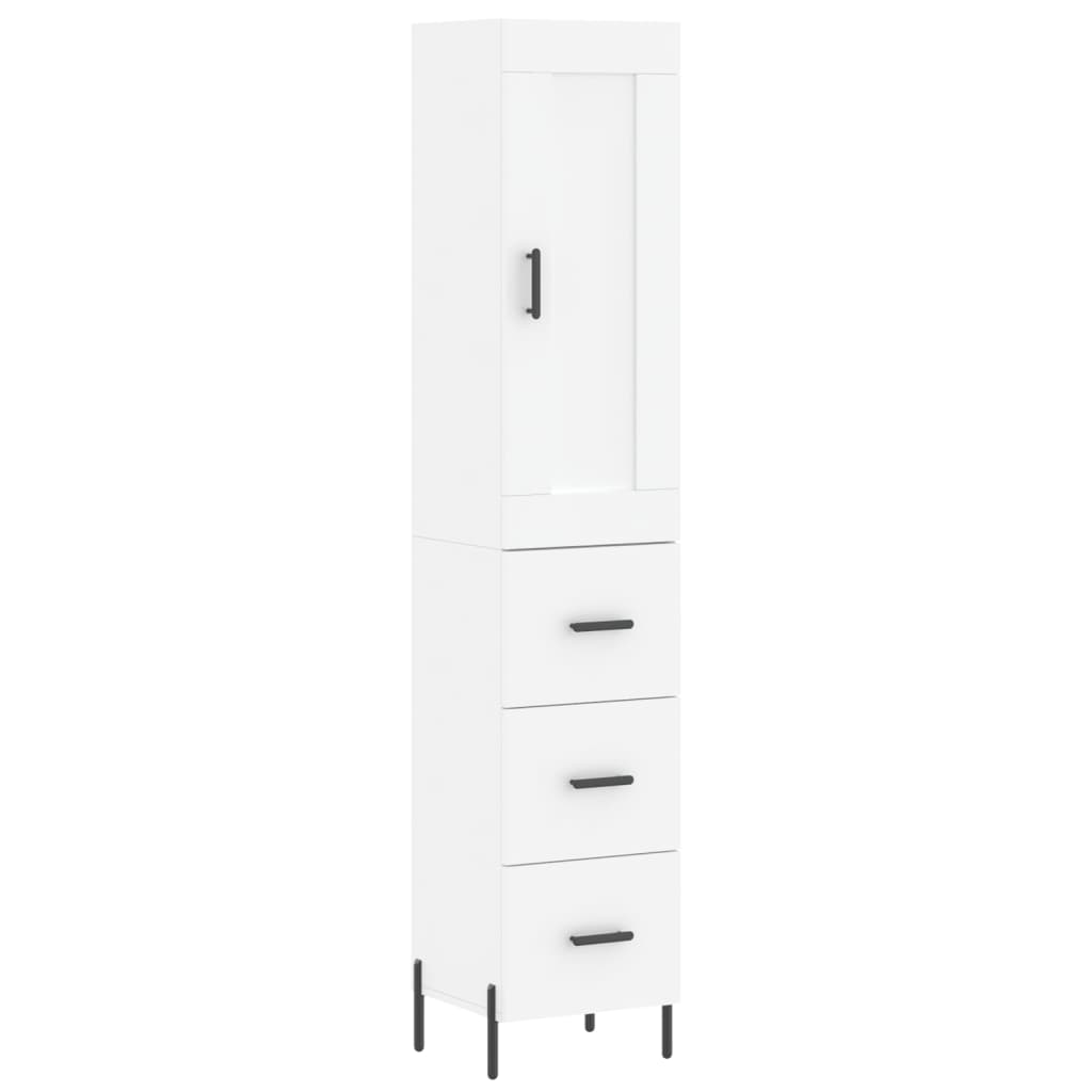 Hoge Kast 34,5X34X180 Cm Bewerkt Hout Wit