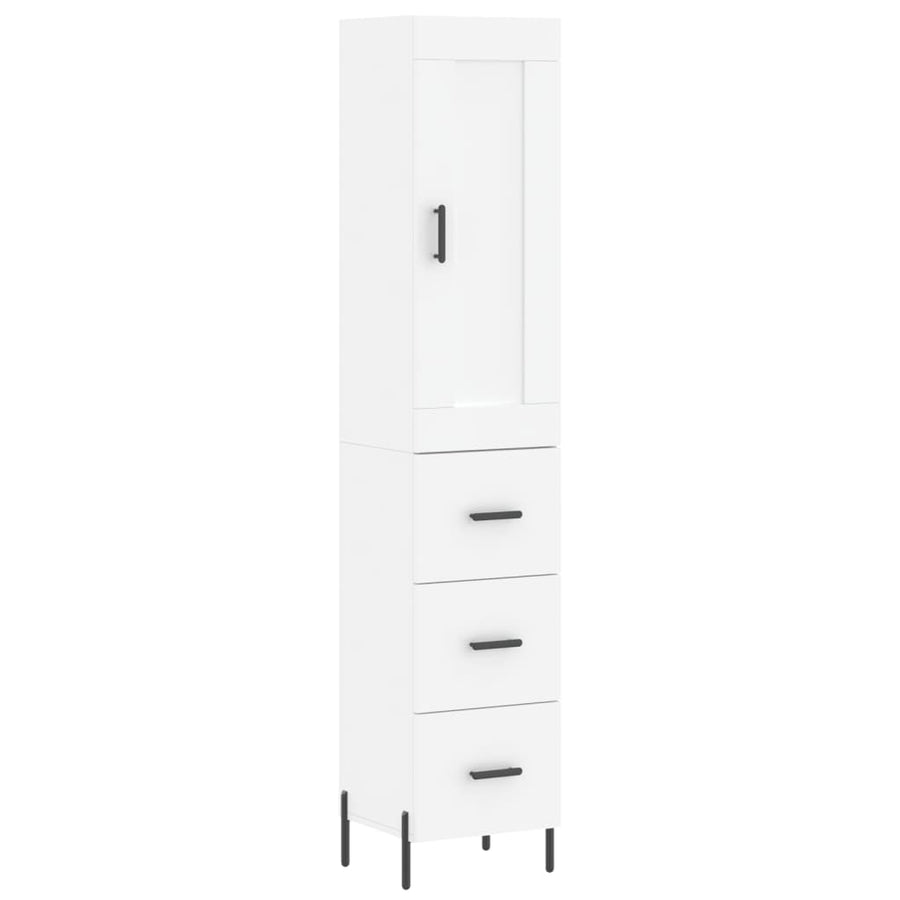 Hoge Kast 34,5X34X180 Cm Bewerkt Hout Wit