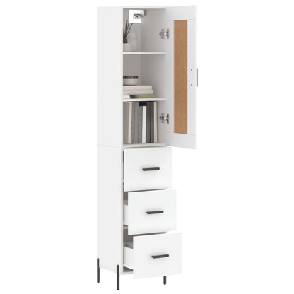 Hoge Kast 34,5X34X180 Cm Bewerkt Hout Wit
