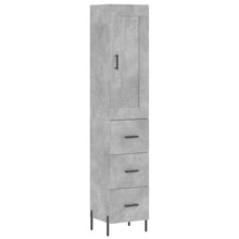 Hoge Kast 34,5X34X180 Cm Bewerkt Hout Betongrijs