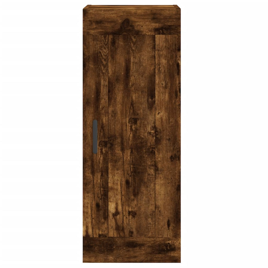 Hoge Kast 34,5X34X180 Cm Bewerkt Hout Gerookt Eikenkleurig