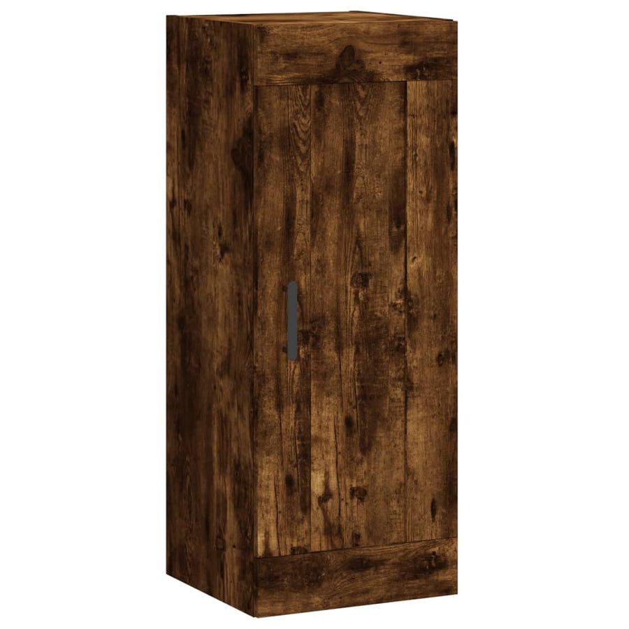 Hoge Kast 34,5X34X180 Cm Bewerkt Hout Gerookt Eikenkleurig
