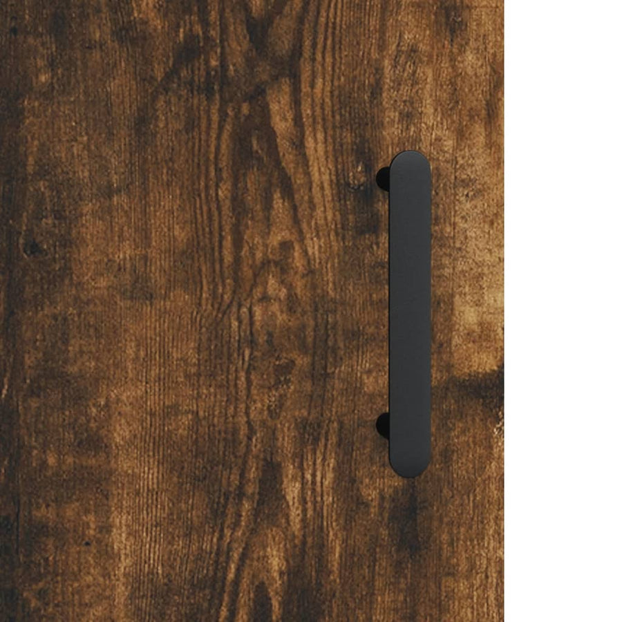 Hoge Kast 34,5X34X180 Cm Bewerkt Hout Gerookt Eikenkleurig