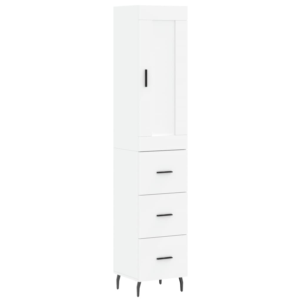 Hoge Kast 34,5X34X180 Cm Bewerkt Hout Wit