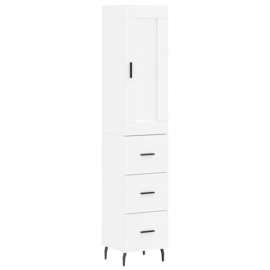 Hoge Kast 34,5X34X180 Cm Bewerkt Hout Wit