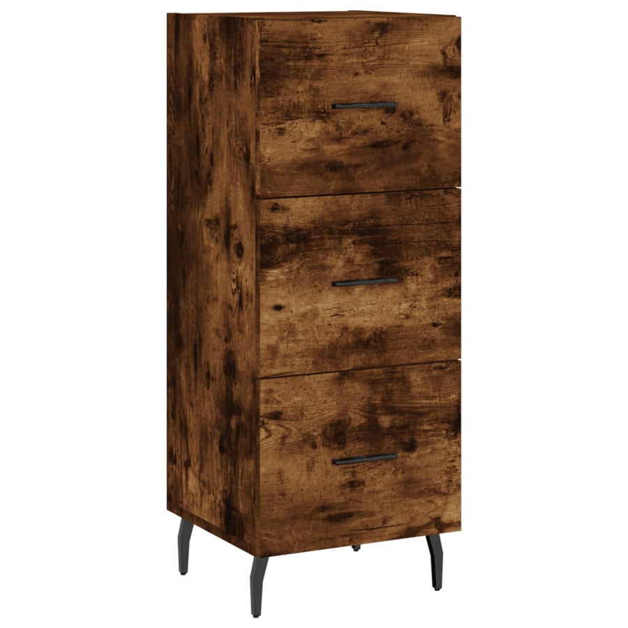 Hoge Kast 34,5X34X180 Cm Bewerkt Hout Kleurig Gerookt eiken