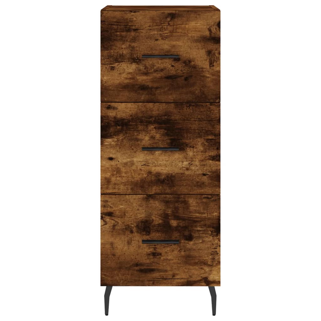 Hoge Kast 34,5X34X180 Cm Bewerkt Hout Kleurig Gerookt eiken