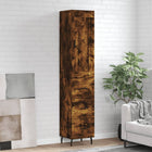 Hoge kast 34,5x34x180 cm bewerkt hout gerookt eiken
