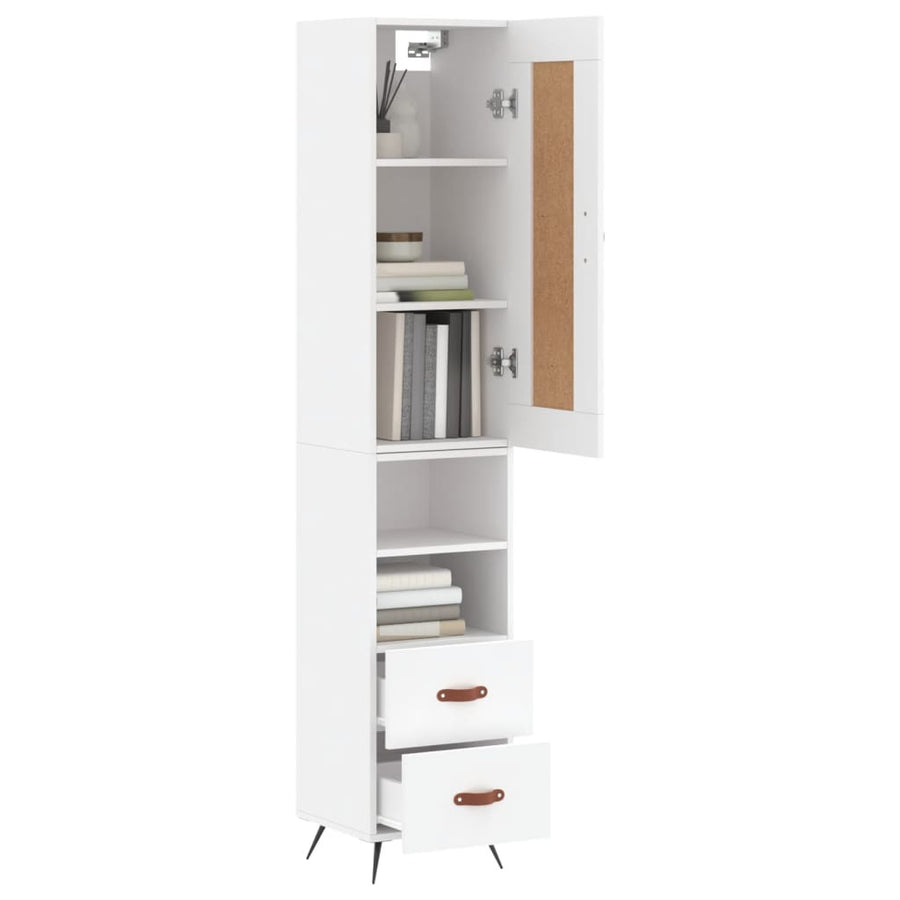Hoge Kast 34,5X34X180 Cm Bewerkt Hout Wit