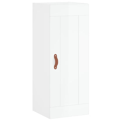 Hoge Kast 34,5X34X180 Cm Bewerkt Hout Hoogglans Wit