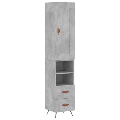 Hoge Kast 34,5X34X180 Cm Bewerkt Hout Betongrijs