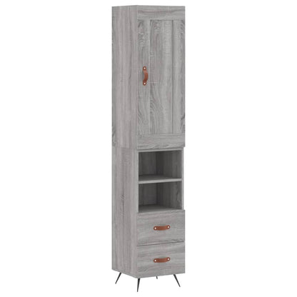 Hoge Kast 34,5X34X180 Cm Bewerkt Hout Grijs Sonoma Eikenkleurig