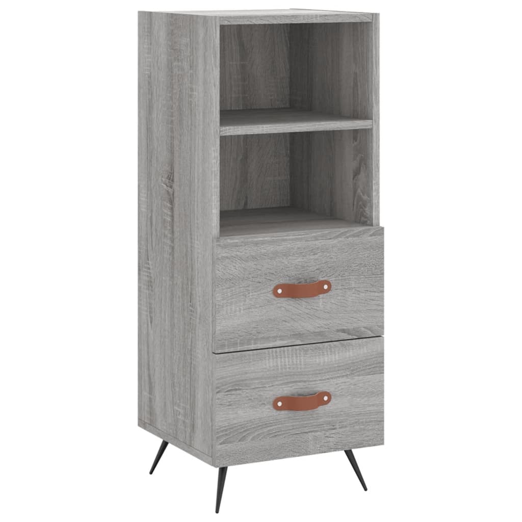 Hoge Kast 34,5X34X180 Cm Bewerkt Hout Grijs Sonoma Eikenkleurig