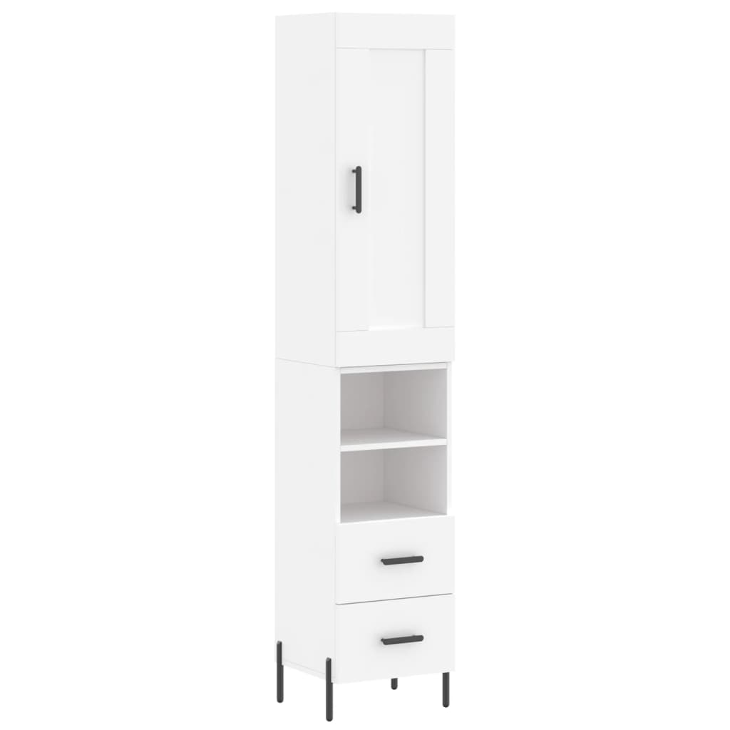 Hoge Kast 34,5X34X180 Cm Bewerkt Hout Wit