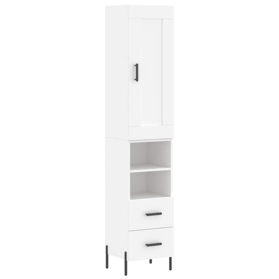 Hoge Kast 34,5X34X180 Cm Bewerkt Hout Wit