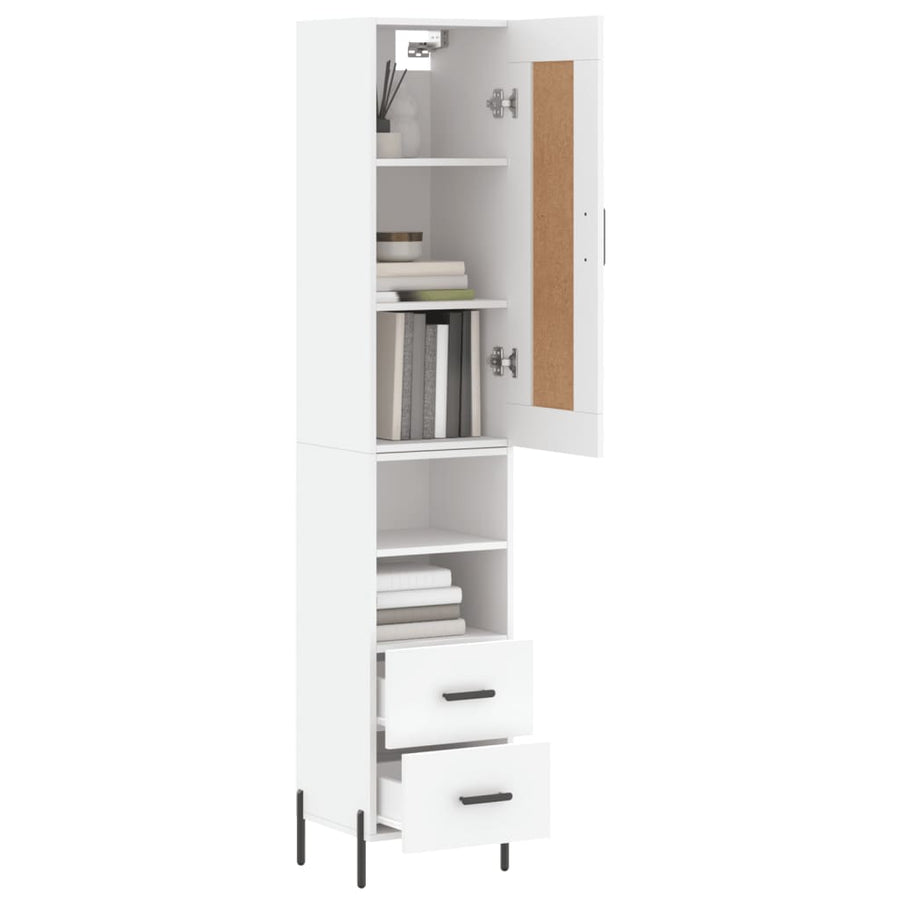 Hoge Kast 34,5X34X180 Cm Bewerkt Hout Wit