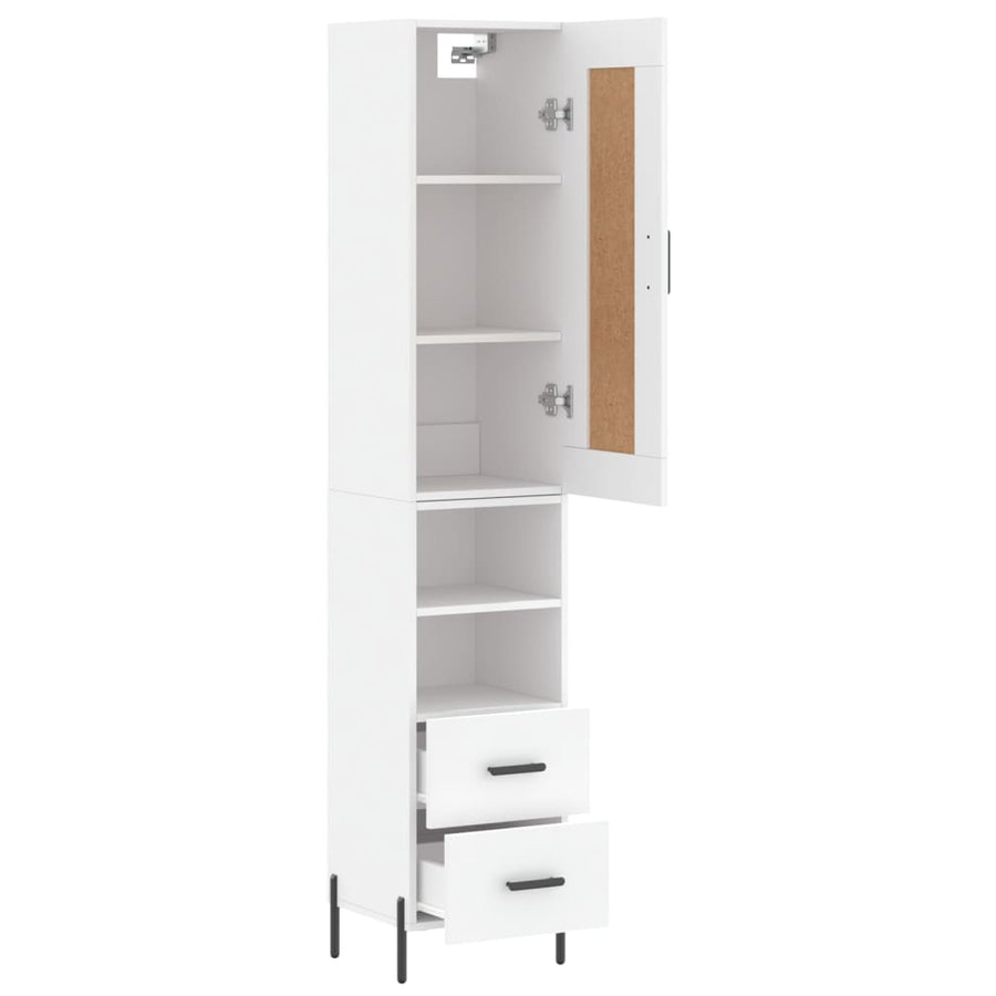 Hoge Kast 34,5X34X180 Cm Bewerkt Hout Wit