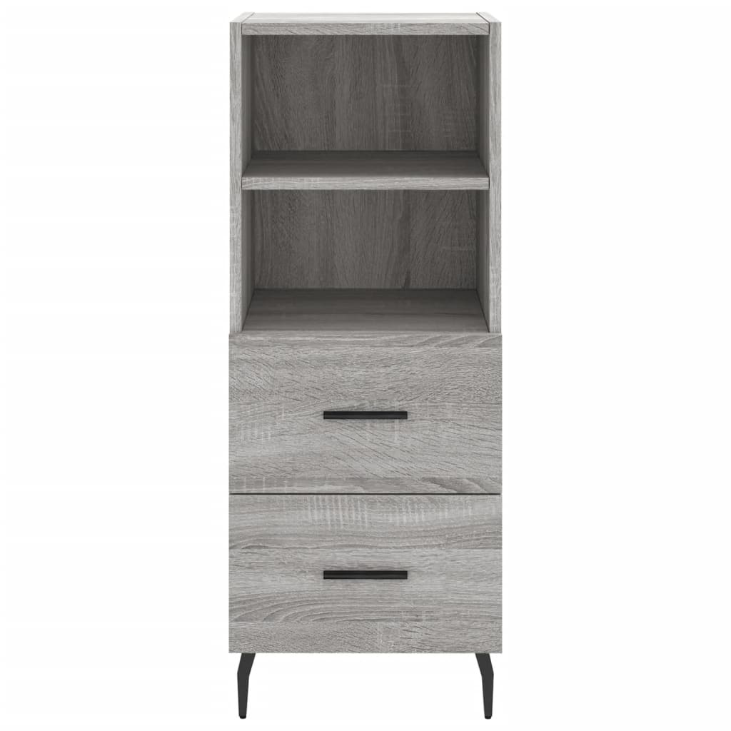 Hoge Kast 34,5X34X180 Cm Bewerkt Hout Grijs Sonoma Eikenkleurig